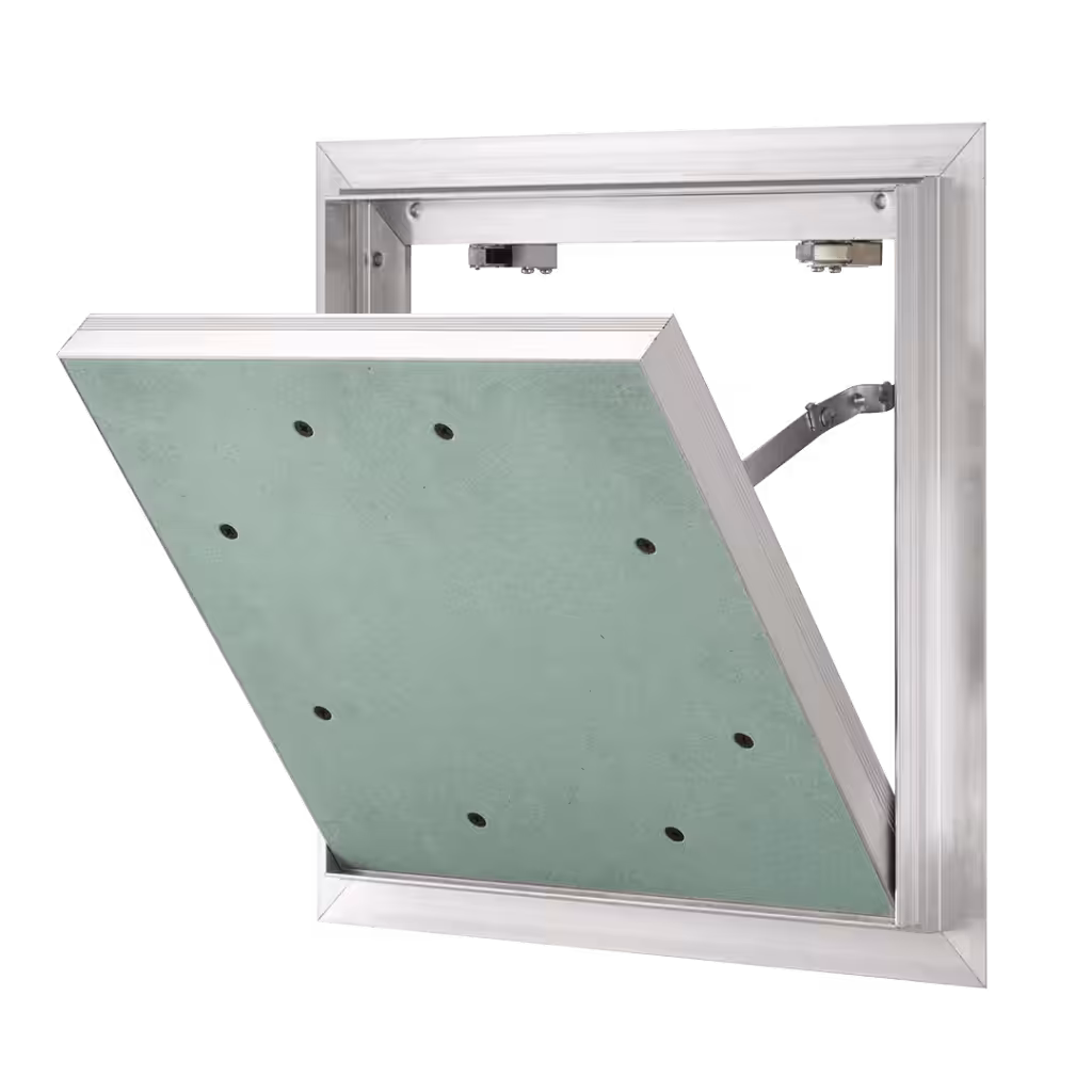 Revisionsklappe Alu Quattro aus Aluminium, luftdicht, schlagregendicht und rauchdicht, 200×200 bis 600×600 mm