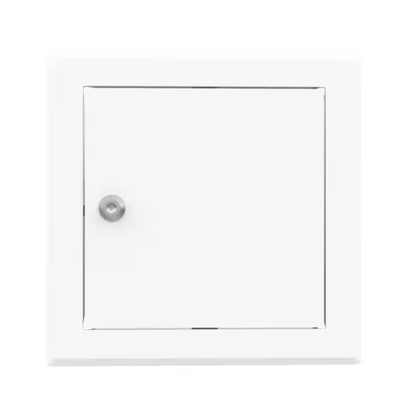 Revisionstür Tempo Softline aus Stahlblech, weiß, Öffnung Zylinderschloss, unsichtbare Montage, 150×150 bis 1200×1200 mm