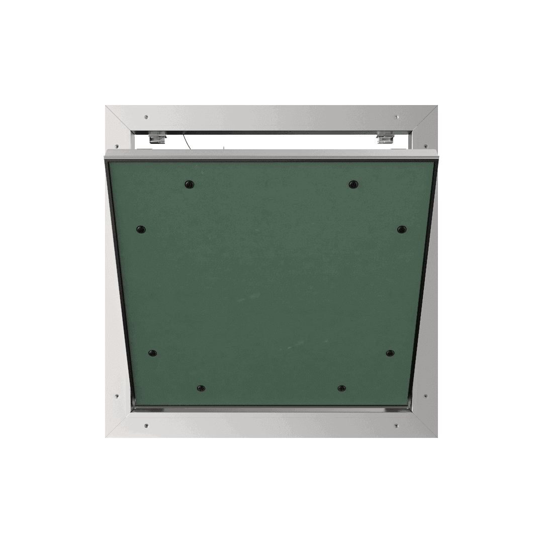 trappe-de-visite-plaque-de-platre-alustar-pousser-lacher-ouvert.png Revisionsklappe Eco Star für Gipskarton, zum Verfliesen oder Verputzen, 200×200 bis 1200×1200 mm
