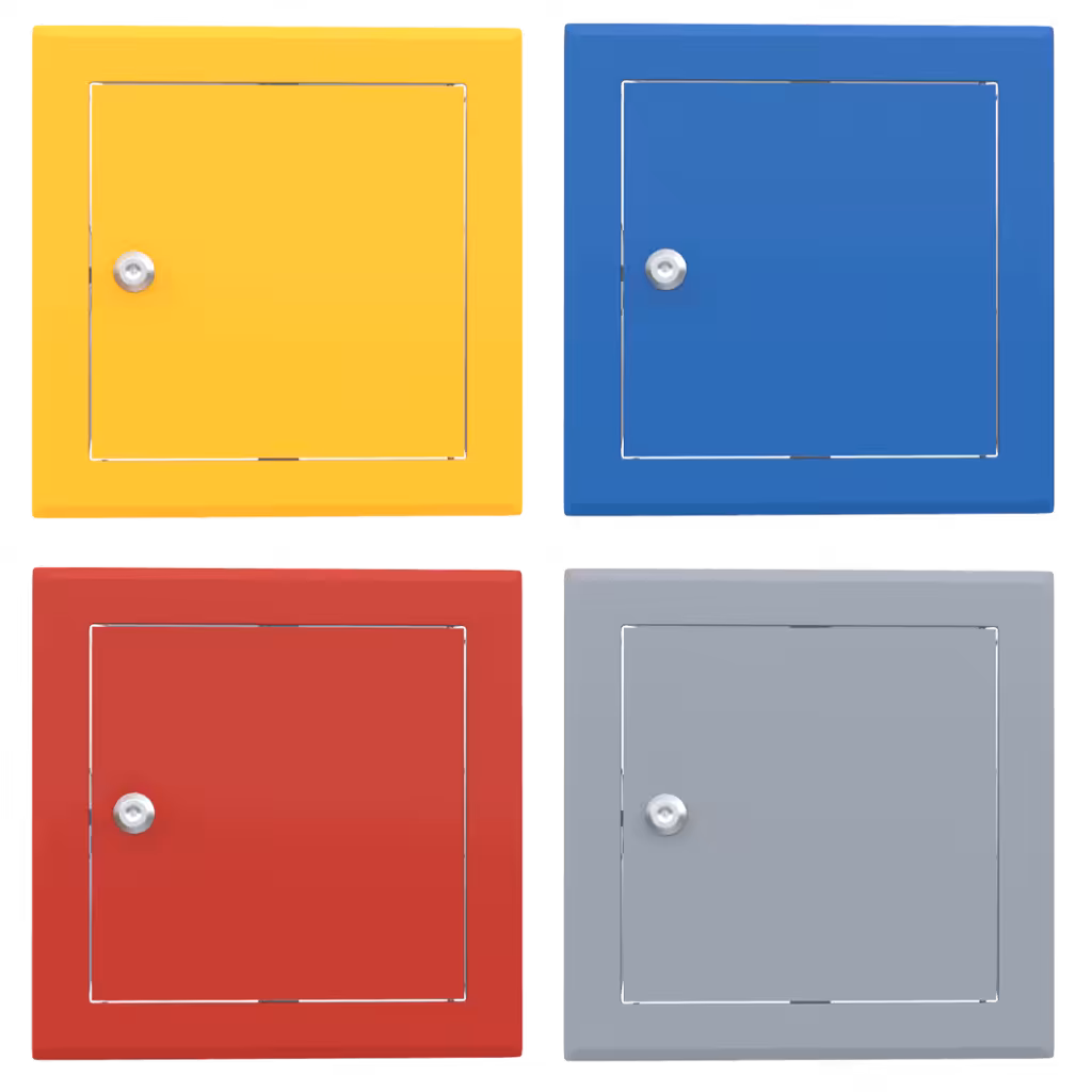 Revisionsklappe Tempo Softline farbig, Öffnung Zylinderschloss, in 14 RAL-Farben, 200×200 bis 800×800 mm