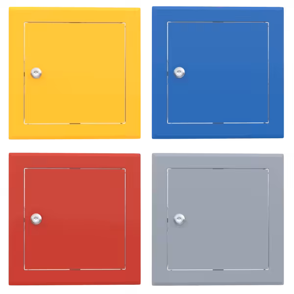 Revisionsklappe Tempo Softline farbig, Öffnung Zylinderschloss, in 14 RAL-Farben, 200×200 bis 800×800 mm
