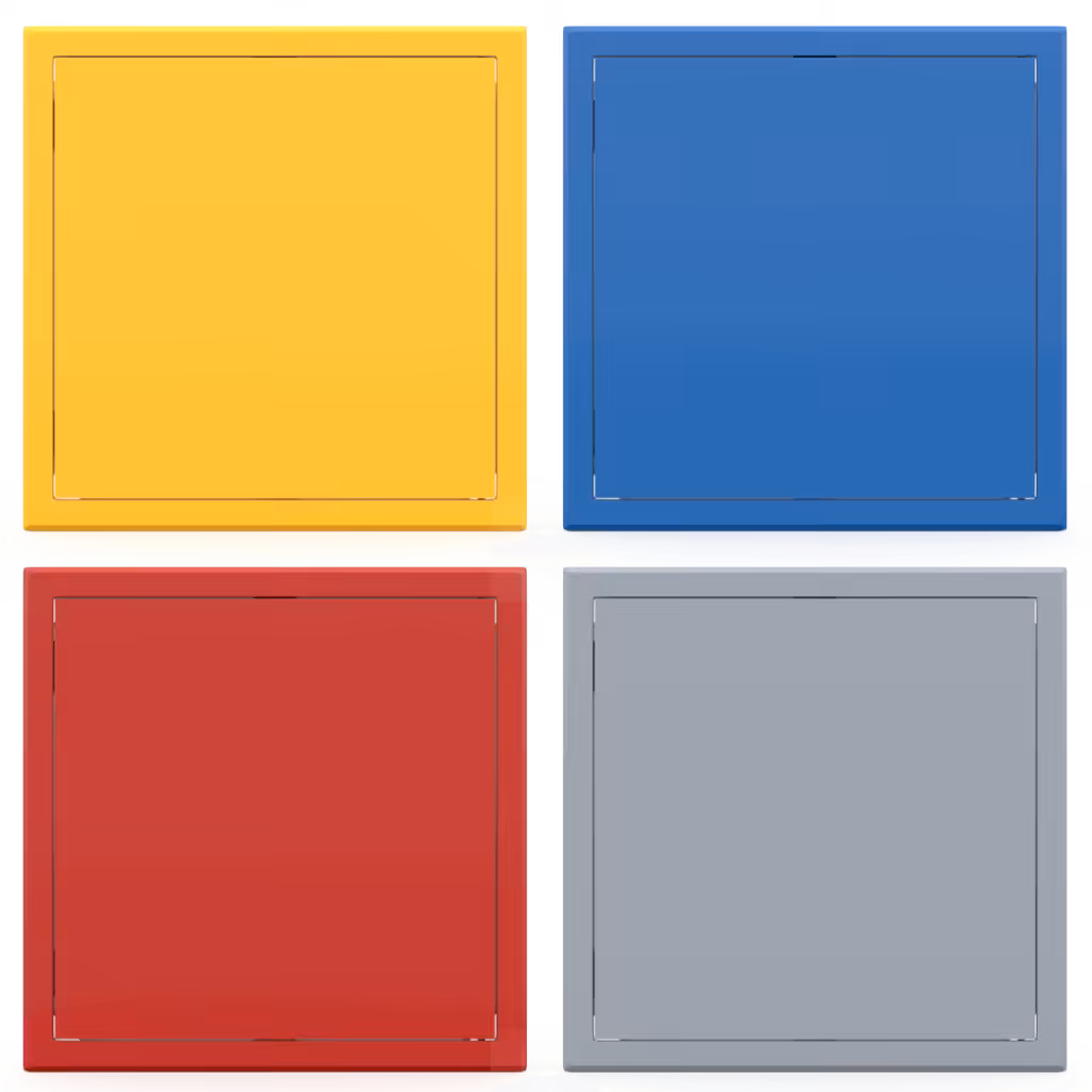Revisionsklappe Tempo Softline farbig, Öffnung Drücken-Loslassen, in 14 RAL-Farben, 200×200 bis 800×800 mm