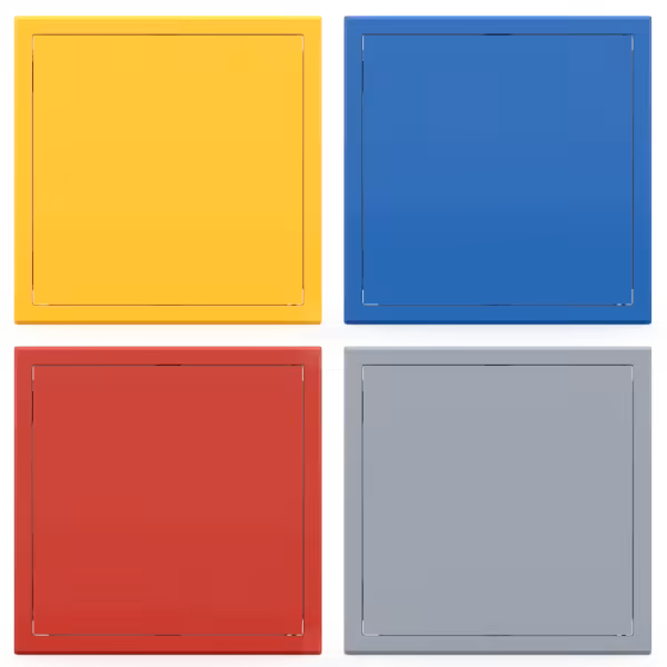 Revisionsklappe Tempo Softline farbig, Öffnung Drücken-Loslassen, in 14 RAL-Farben, 200×200 bis 800×800 mm