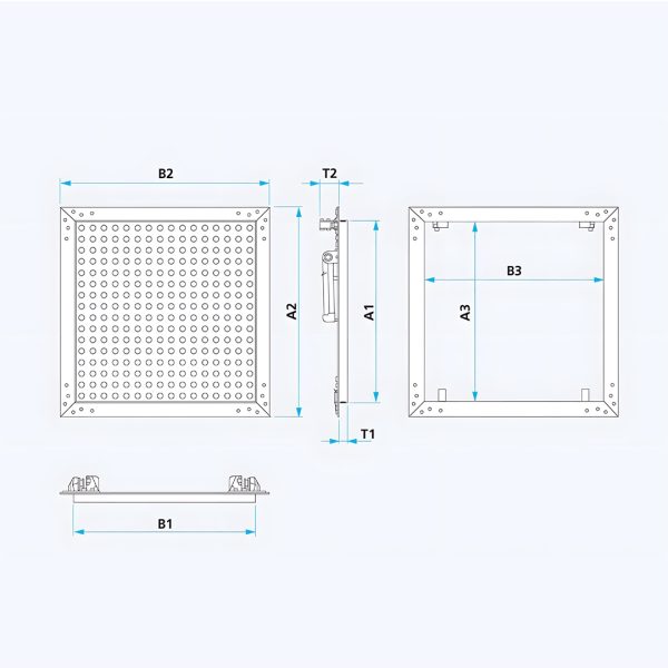 Technische Grafik des 8/18 R Lochbilds, Tempo Eco Star Revisionsklappe